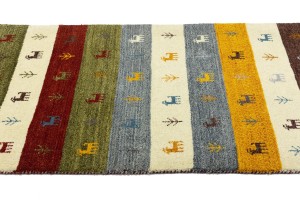 Multicolored Stripes Tribal 3X5 Indo-Gabbeh Oriental Rug