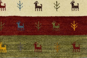 Multicolored Stripes Tribal 3X5 Indo-Gabbeh Oriental Rug