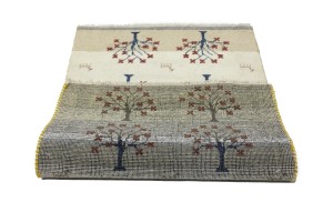 Multicolored Pictorial Tribal 3X5 Indo-Gabbeh Oriental Rug