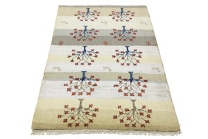 Multicolored Pictorial Tribal 3X5 Indo-Gabbeh Oriental Rug