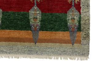 Multicolored Pictorial Tribal 3X5 Indo-Gabbeh Oriental Rug