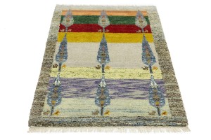 Multicolored Pictorial Tribal 3X5 Indo-Gabbeh Oriental Rug