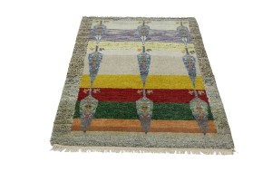 Multicolored Pictorial Tribal 3X5 Indo-Gabbeh Oriental Rug