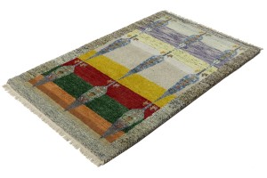 Multicolored Pictorial Tribal 3X5 Indo-Gabbeh Oriental Rug