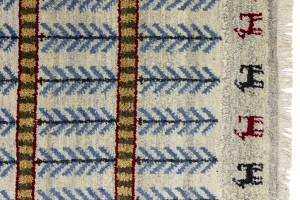 Cream Pictorial Tribal 3X5 Indo-Gabbeh Oriental Rug