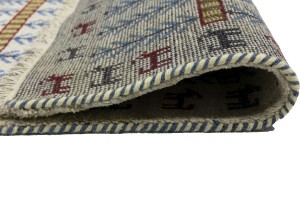 Cream Pictorial Tribal 3X5 Indo-Gabbeh Oriental Rug