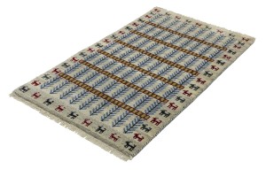 Cream Pictorial Tribal 3X5 Indo-Gabbeh Oriental Rug
