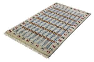 Cream Pictorial Tribal 3X5 Indo-Gabbeh Oriental Rug