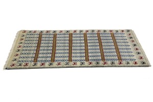 Cream Pictorial Tribal 3X5 Indo-Gabbeh Oriental Rug