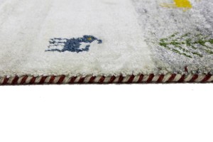 Cream Gray Pictorial Tribal 4X6 Indo-Gabbeh Oriental Rug