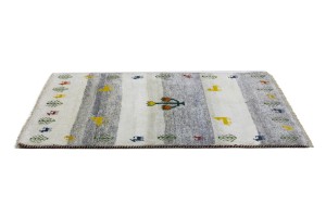 Cream Gray Pictorial Tribal 4X6 Indo-Gabbeh Oriental Rug