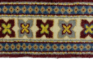 Maroon Red Geometric 4X6 Kazak Oriental Rug