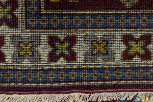 Maroon Red Geometric 4X6 Kazak Oriental Rug