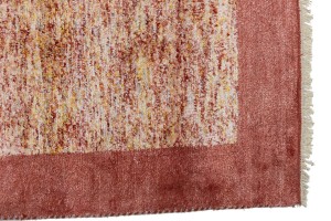 Maroon Red Border Tribal 4'6X6'5 Indo-Gabbeh Oriental Rug