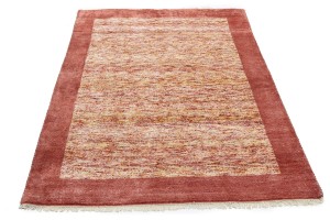 Maroon Red Border Tribal 4'6X6'5 Indo-Gabbeh Oriental Rug
