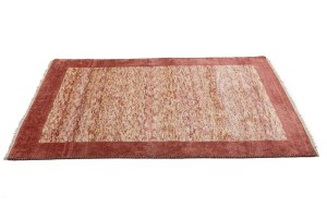 Maroon Red Border Tribal 4'6X6'5 Indo-Gabbeh Oriental Rug