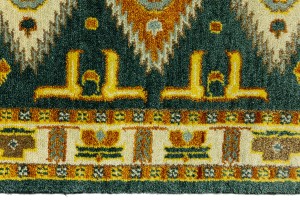 Dark Gray Geometric 3X8 Kazak Oriental Runner Rug