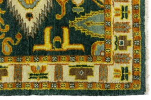 Dark Gray Geometric 3X8 Kazak Oriental Runner Rug