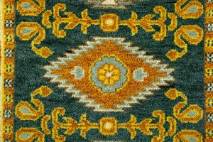 Dark Gray Geometric 3X8 Kazak Oriental Runner Rug