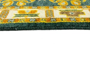 Dark Gray Geometric 3X8 Kazak Oriental Runner Rug