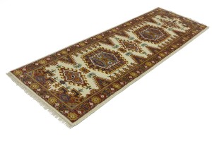Cream Tribal 3X10 Indo-Viss Oriental Runner Rug