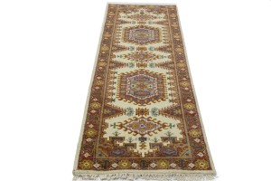 Cream Tribal 3X10 Indo-Viss Oriental Runner Rug