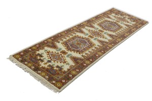 Cream Tribal 3X10 Indo-Viss Oriental Runner Rug