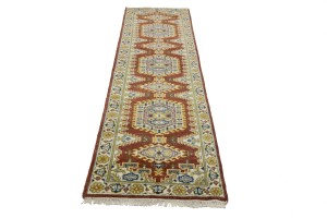 Rusty Red Tribal 2'6X9'9 Indo-Viss Oriental Runner Rug