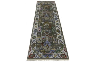 Floral Colorfast 2'7X9'5 Oushak Chobi Oriental Runner Rug