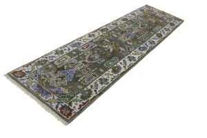 Floral Colorfast 2'7X9'5 Oushak Chobi Oriental Runner Rug