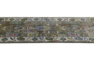 Floral Colorfast 2'7X9'5 Oushak Chobi Oriental Runner Rug