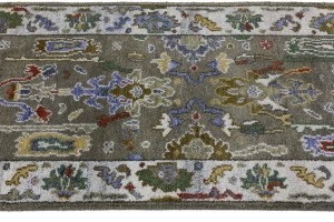Floral Colorfast 2'7X9'5 Oushak Chobi Oriental Runner Rug