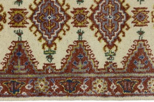Cream Tribal 2'7X9'5 Indo-Viss Oriental Runner Rug