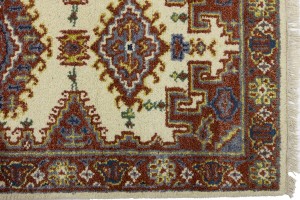 Cream Tribal 2'7X9'5 Indo-Viss Oriental Runner Rug