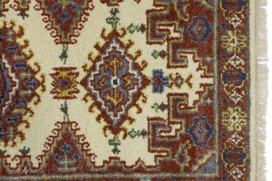 Cream Tribal 2'7X9'5 Indo-Viss Oriental Runner Rug