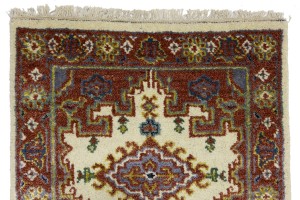 Cream Tribal 2'7X9'5 Indo-Viss Oriental Runner Rug