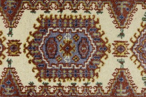 Cream Tribal 2'7X9'5 Indo-Viss Oriental Runner Rug