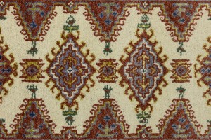 Cream Tribal 2'7X9'5 Indo-Viss Oriental Runner Rug