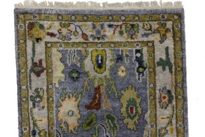 Floral Colorfast 2'7X9'9 Oushak Chobi Oriental Runner Rug