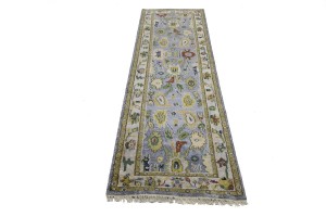 Floral Colorfast 2'7X9'9 Oushak Chobi Oriental Runner Rug
