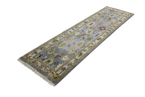 Floral Colorfast 2'7X9'9 Oushak Chobi Oriental Runner Rug