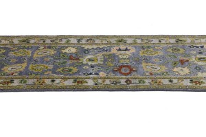 Floral Colorfast 2'7X9'9 Oushak Chobi Oriental Runner Rug