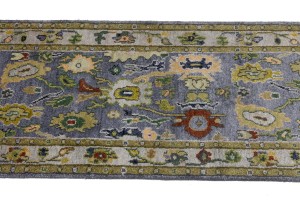 Floral Colorfast 2'7X9'9 Oushak Chobi Oriental Runner Rug