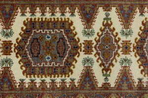Cream Tribal 3X10 Indo-Viss Oriental Runner Rug