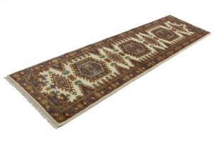 Cream Tribal 3X10 Indo-Viss Oriental Runner Rug