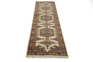 Cream Tribal 3X10 Indo-Viss Oriental Runner Rug