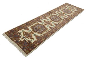 Cream Tribal 3X10 Indo-Viss Oriental Runner Rug