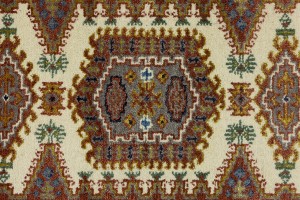 Cream Tribal 3X10 Indo-Viss Oriental Runner Rug