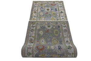 Floral Colorfast 2'7X9'7 Oushak Chobi Oriental Runner Rug
