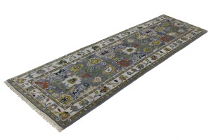 Floral Colorfast 2'7X9'7 Oushak Chobi Oriental Runner Rug
